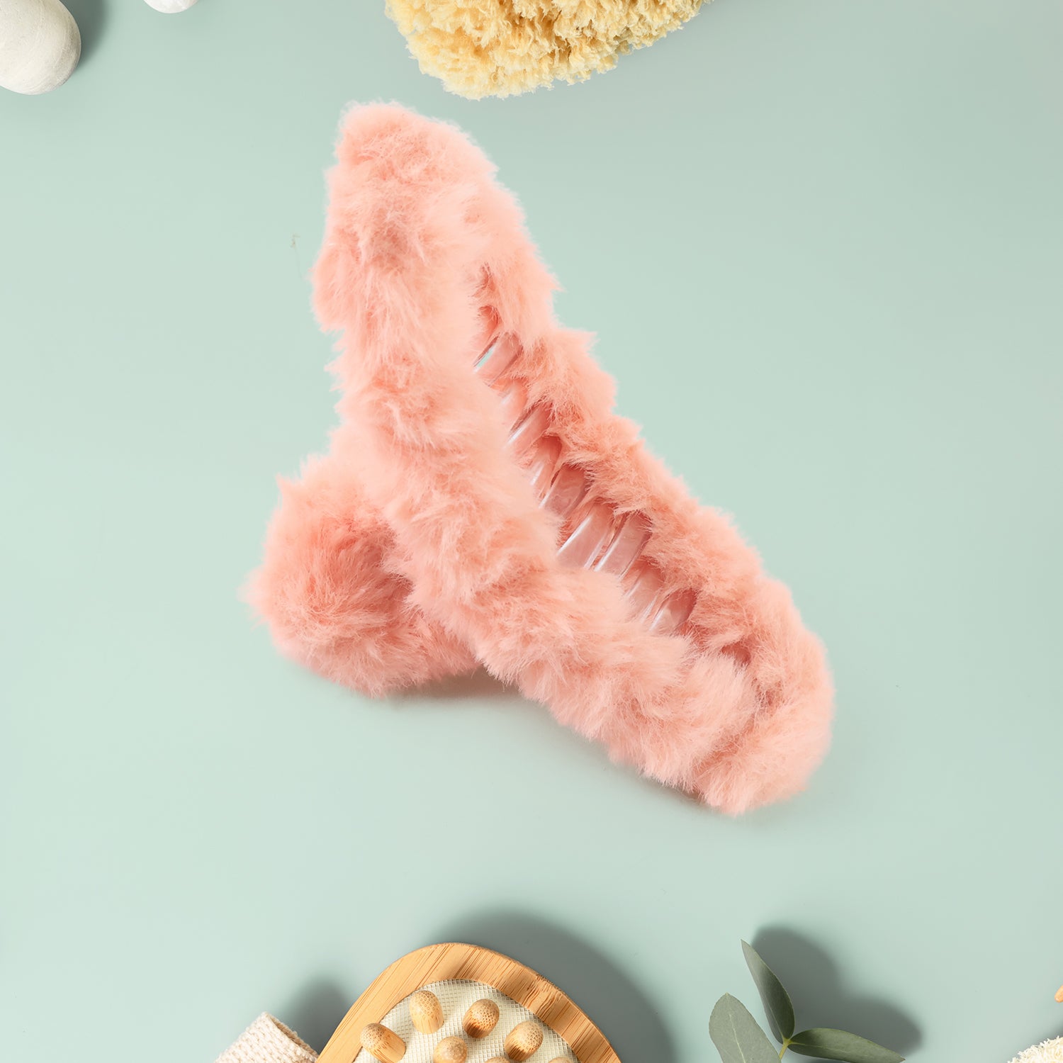 Premium Soft Fur Coated Hair Clutcher Clip Set (12 Pc) - Zidbik