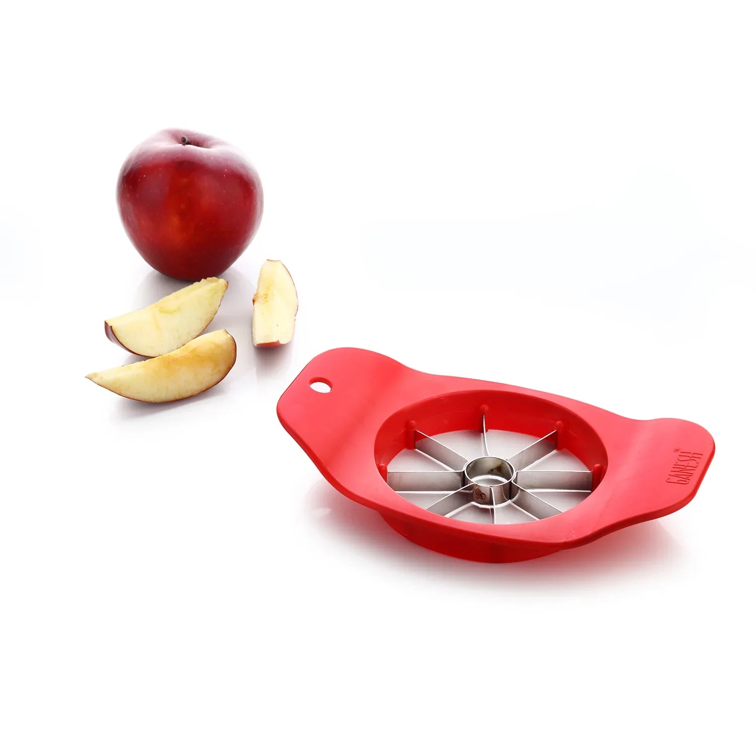 8124 Ganesh Plastic Stainless Steel Apple Cutter (Colors May Vary) - Zidbik