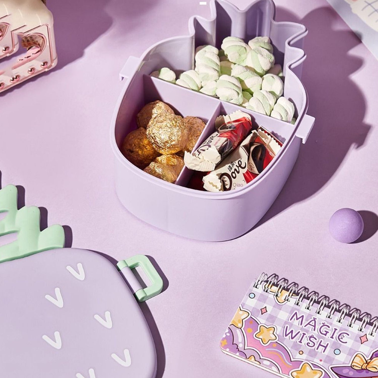 5750 Kids Lunch Box Cute Pineapple Shaped Bento Box With Fork Spoon Snack Candy Container Microwave Portable Office Lunch Box (1 Pc  With Spoon  Fork) - Zidbik