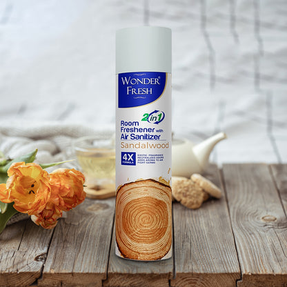 Fresh Air Freshener Spray Sandalwood Fragrance  Long Lasting Fragrance For Home  Office (Mix Fragrance   125 Gm) - Zidbik