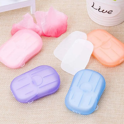 Portable Easy Carry Travel Paper Soap Sheet With Mini Box (20 Sheets In A Pack Approx Mix Color) - Zidbik