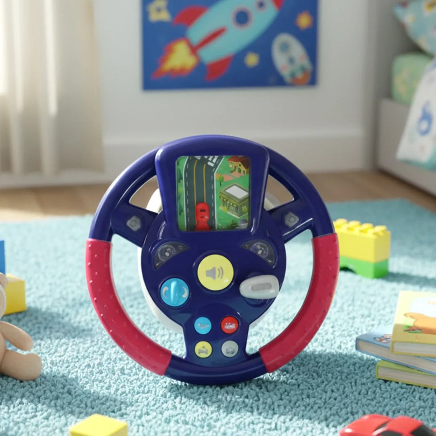 Musical Steering Wheel Driving Toy (1 Pc) - Zidbik