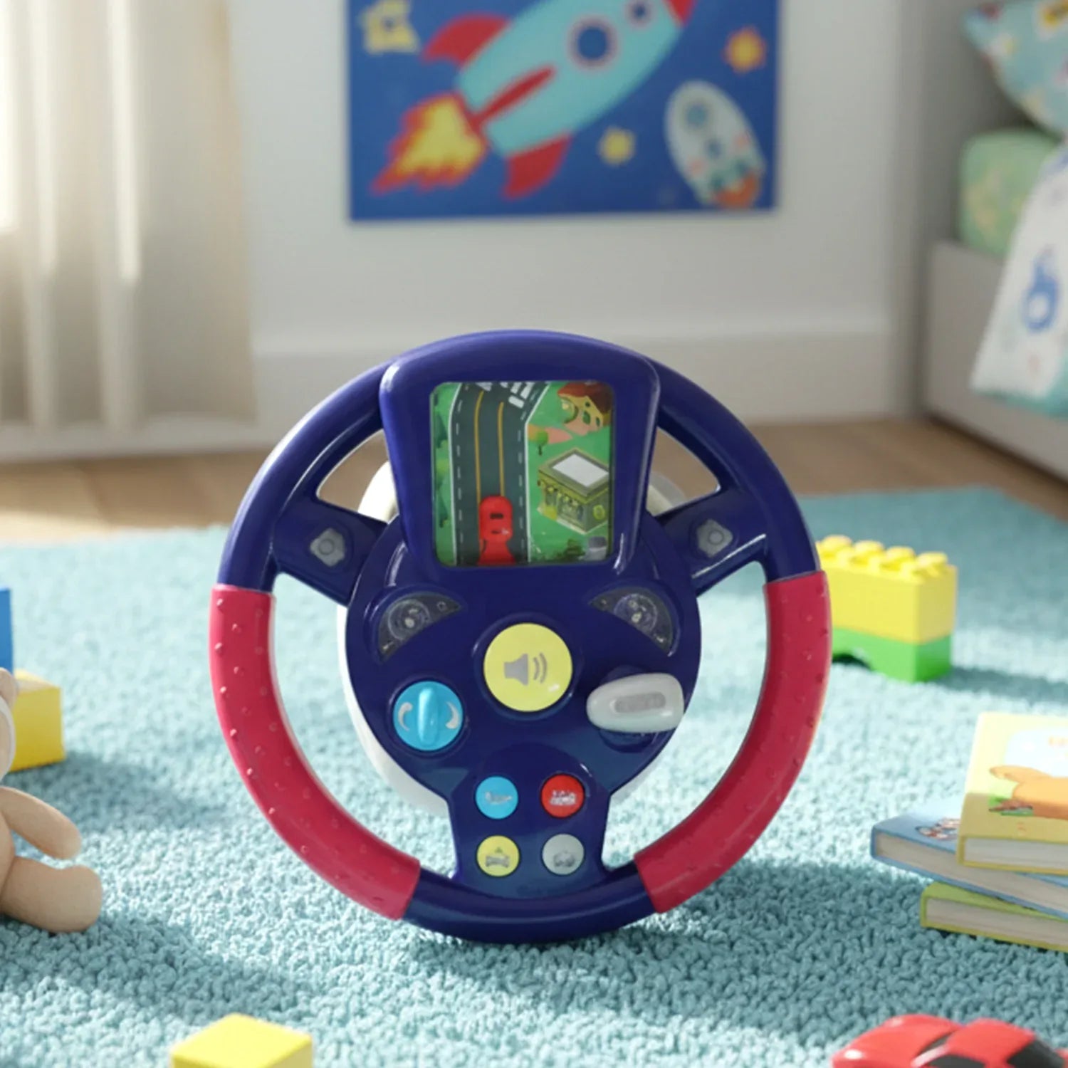 Musical Steering Wheel Driving Toy (1 Pc) - Zidbik