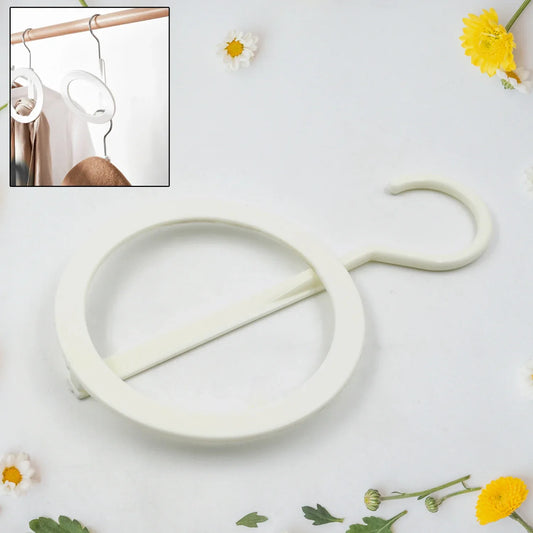17554 Plastic Circle Hanger Hat Closet Joint Hanger Rings Hanger Hat Storage Towel Hanger Hook Bag Hanger Storage For Wall Door Closet Bathroom (1 Pc) - Zidbik
