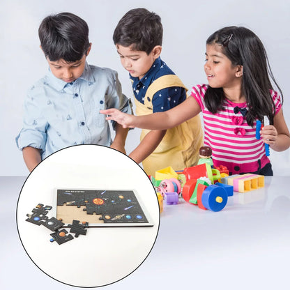 Wooden Solar System Puzzle For Kids - (1 Set) - Zidbik