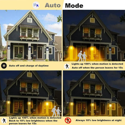 9428 Solar Wall Lights Lamp Outdoor Wireless Dusk To Dawn Porch Lights Fixture Solar Wall Lantern With 3 Modes Motion Sensor Waterproof Exterior Lighting With Clear Panel (1 Pc ) - Zidbik