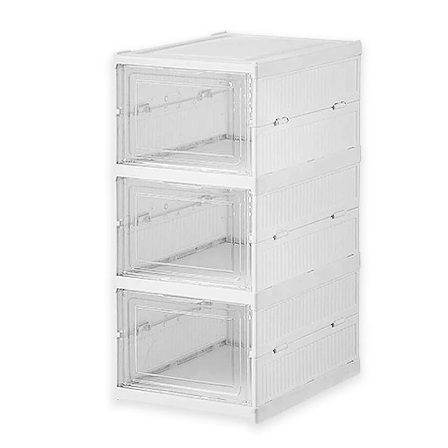 Stackable Multifunctional Storage For Clothes Foldable Drawer Shelf Basket Utility Cart Rack Storage Organizer Cart For Kitchen Pantry Closet Bedroom Bathroom Laundry (3 Layer 1 Pc) - Zidbik