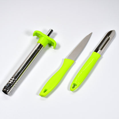 8135 Ganesh 3pc Lighter Cum Knife And Peeler. - Zidbik