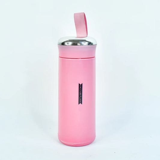 Water Bottle 400ml Leak Proof Glass Water Bottle With Daily Water Intake For Gym And Children Nice Bottle (1 Pc  Pink Color) - Zidbik