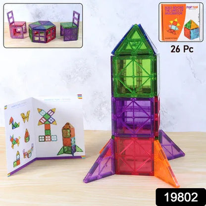 Magnetic Building Tiles - (26 Pc Set) - Zidbik