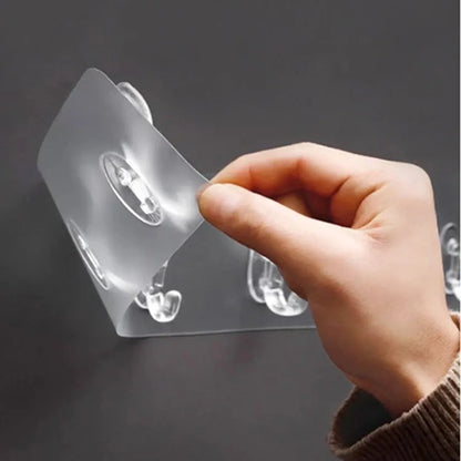4654 Adhesive Transparent Heavy Duty Wall Hook - Zidbik