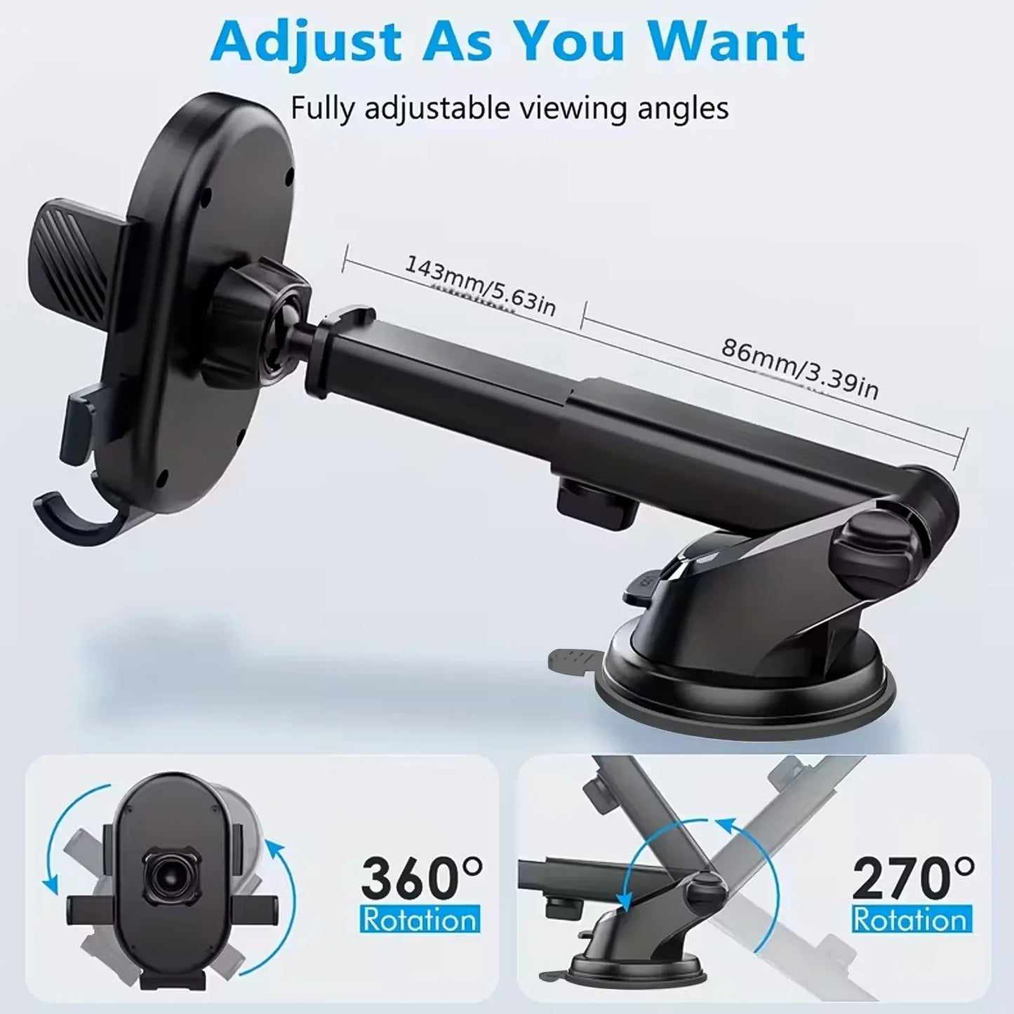 Adjustable Car Mobile Holder - (1 Pc) - Zidbik