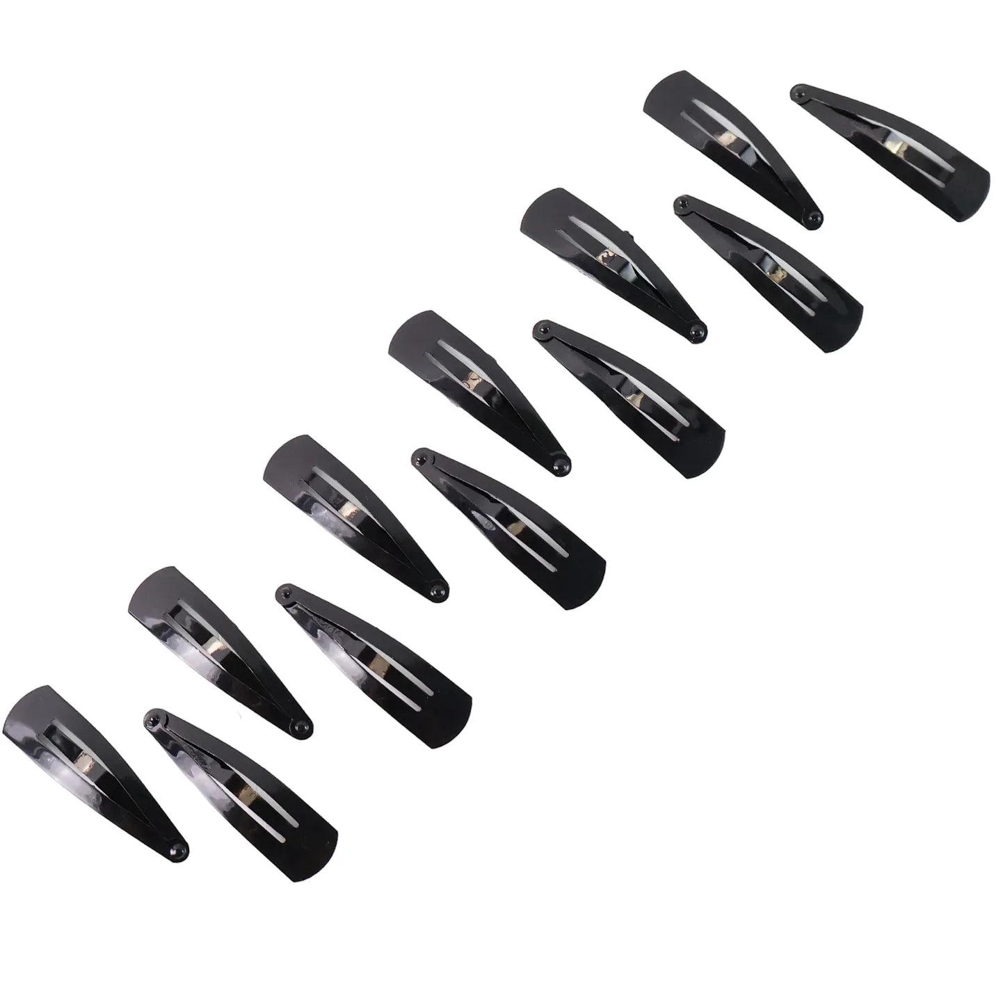 Metal Tik Tak Hair Clips (12 Pcs Set) - Zidbik