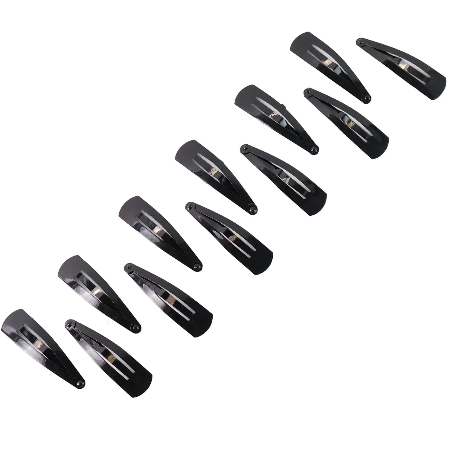 Metal Tik Tak Hair Clips (12 Pcs Set) - Zidbik