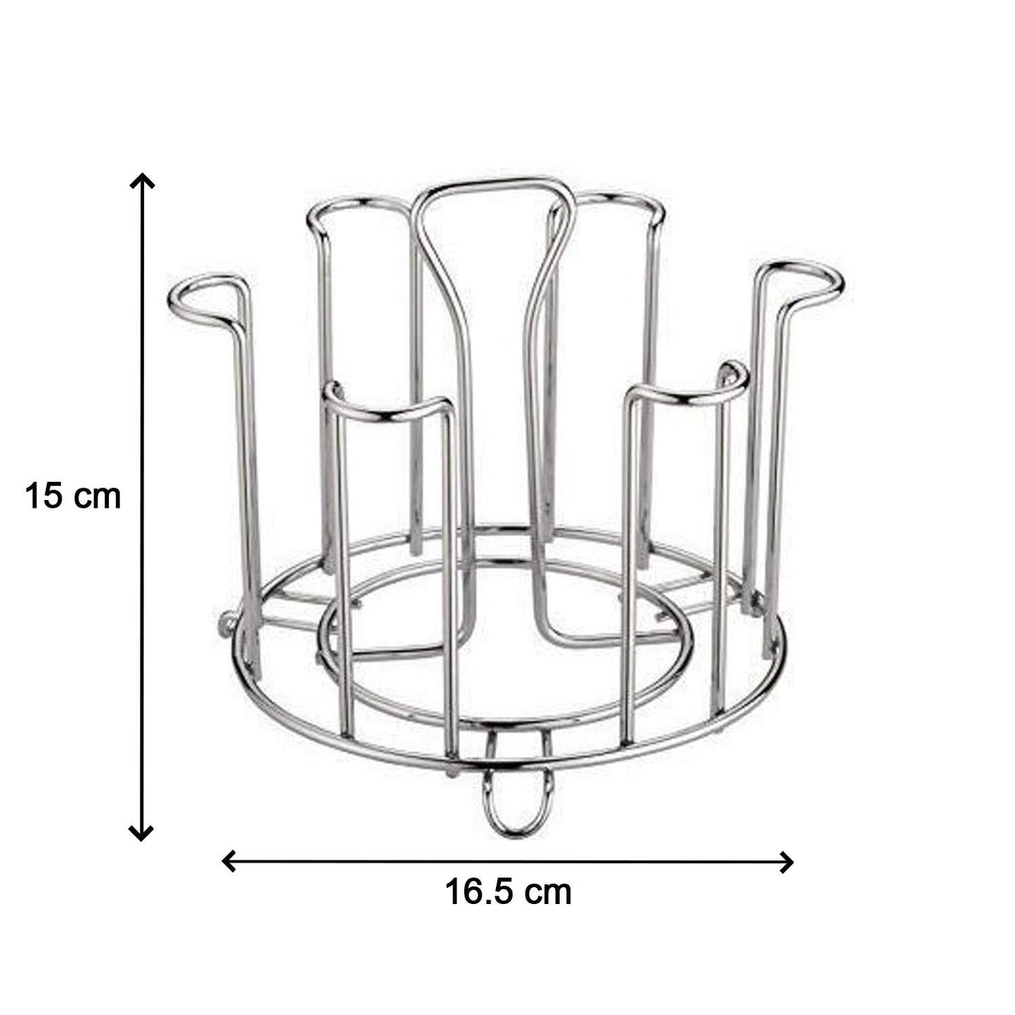 2741 Ss Round Glass Stand Used For Holding Sensitive Glasses And All Present In All Kinds Of Kitchens Of Official And Household Places Etc. - Zidbik