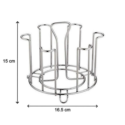 2741 Ss Round Glass Stand Used For Holding Sensitive Glasses And All Present In All Kinds Of Kitchens Of Official And Household Places Etc. - Zidbik