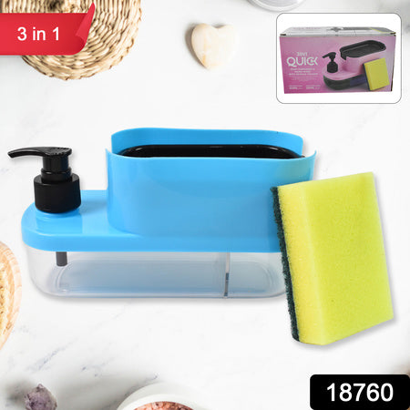 3 In 1 Dishwashing And Handwash Liquid Soap Dispenser (3 In 1 Dispenser) - Zidbik