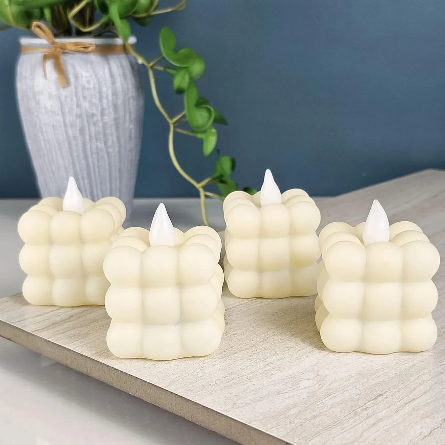 Led Flameless Cube Decorative Candles (24 Pc) - Zidbik
