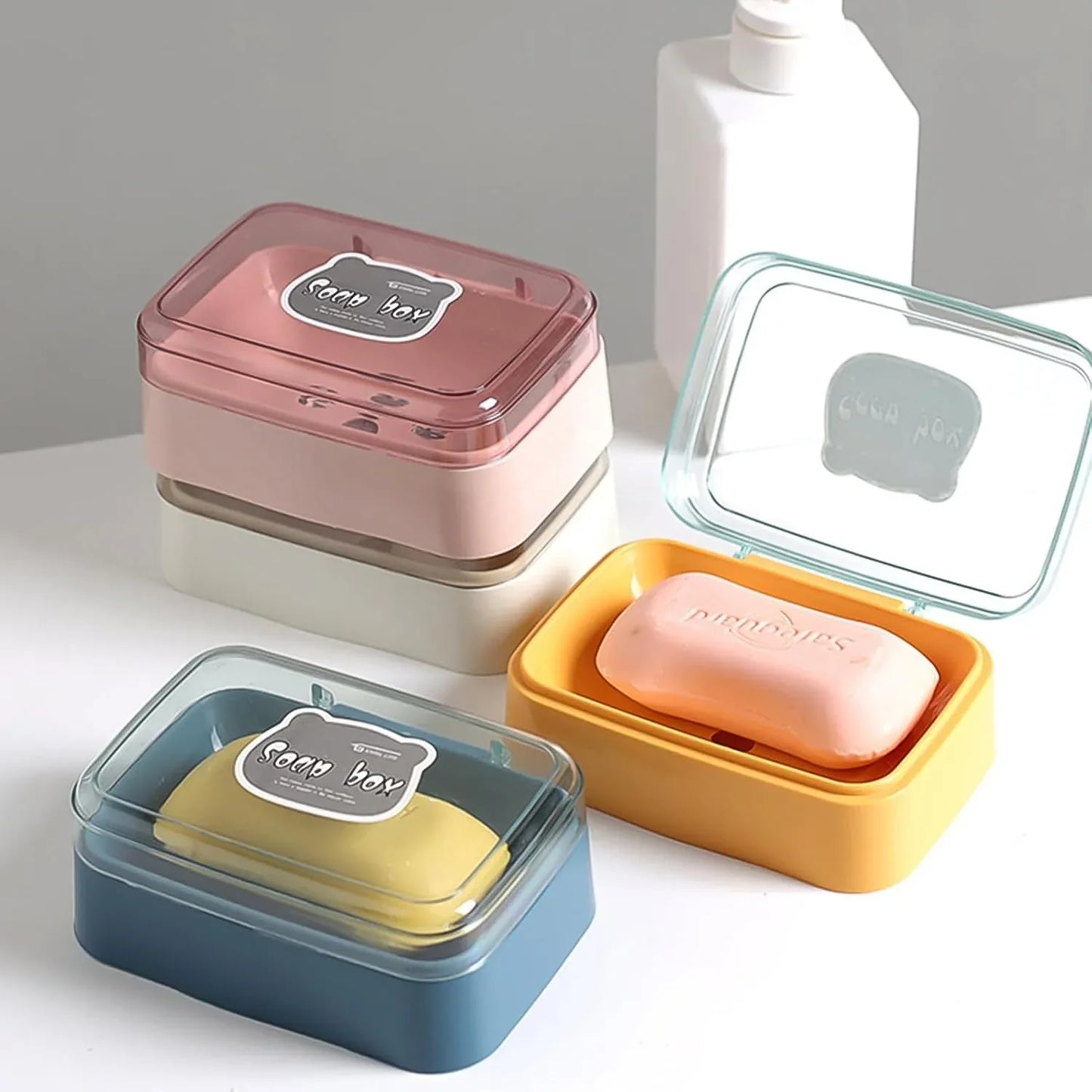 Plastic Soap Dish Portable Plastic Self Draining Soap Holder (1 Pc Mix Color) - Zidbik