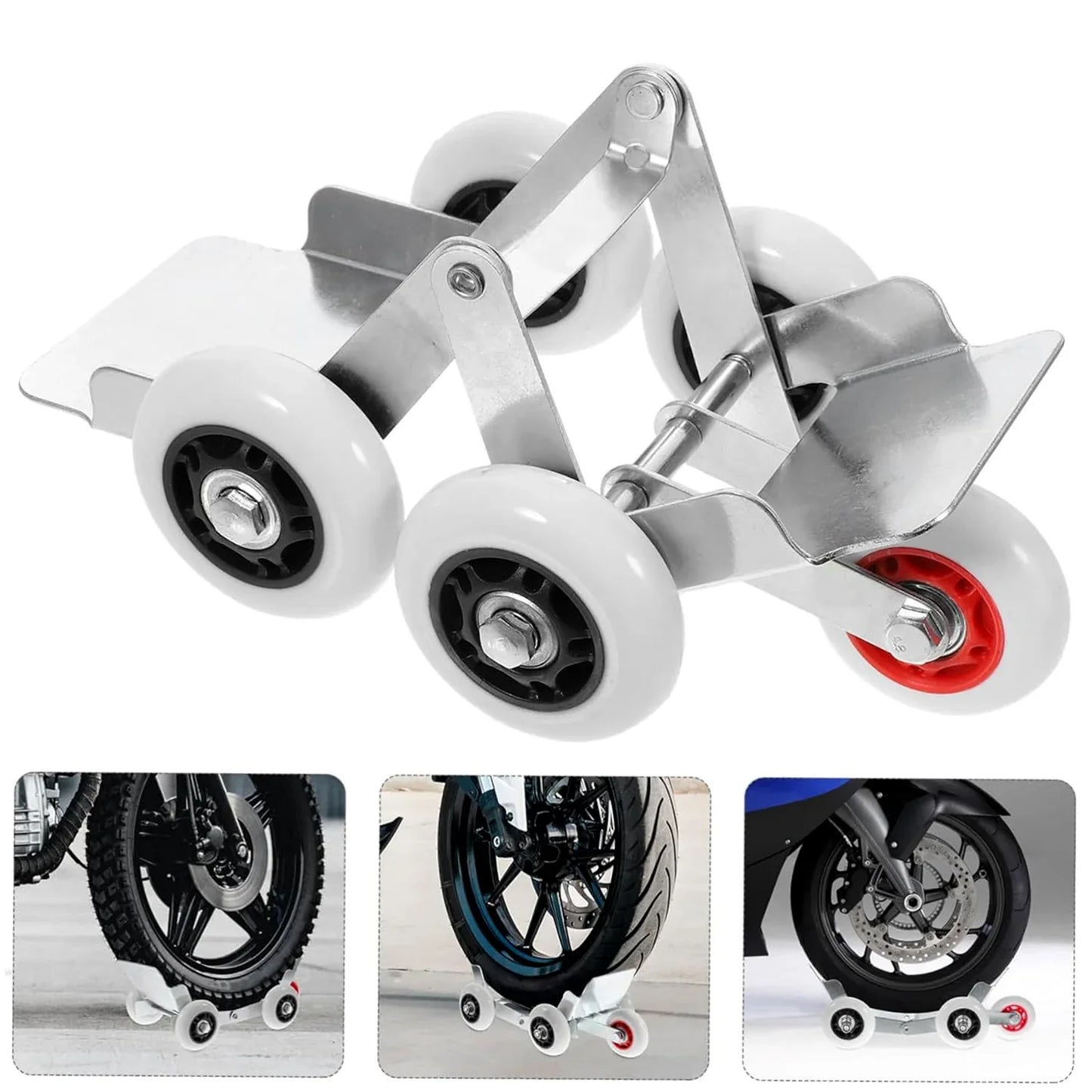 Heavy-duty Motorcycle Front Wheel Parking Roller Stand (1 Pc) - Zidbik