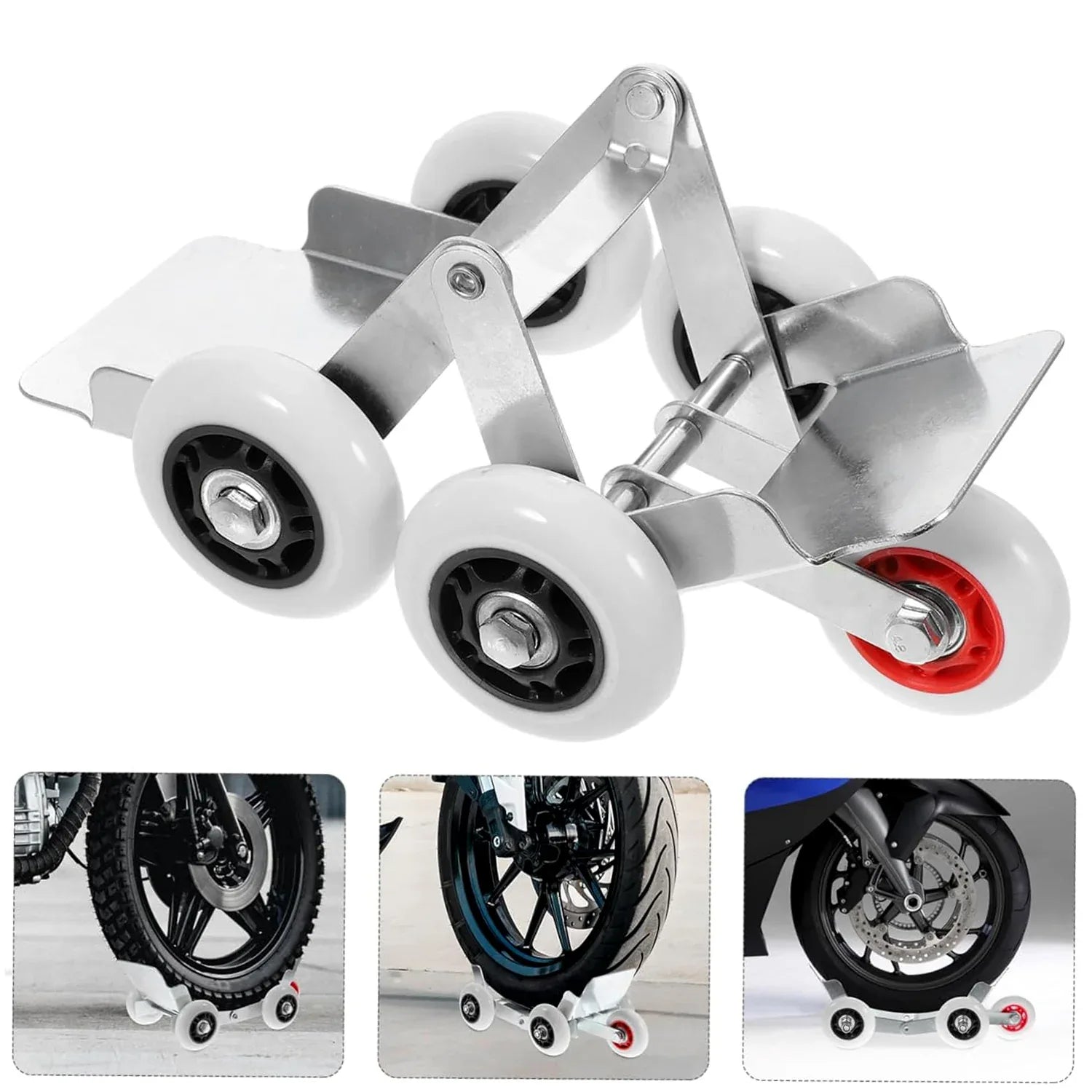 Heavy-duty Motorcycle Front Wheel Parking Roller Stand (1 Pc) - Zidbik