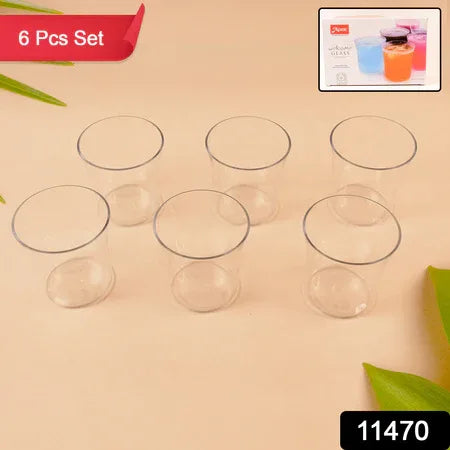 Apex Welcome Plastic Glass Set For Daily Use  Set Of 6 - Zidbik