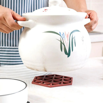 4042 Cup Mat Pvc Tea Coaster Non-slip Placemat High Temperature Insulation Pad Hollow Pot Mat Bowl With Anti-hot - Zidbik