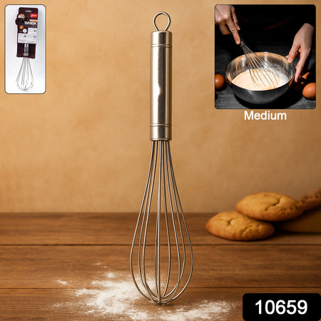 Apex Stainless Steel Medium Hand Whisk (1 Pc) - Zidbik