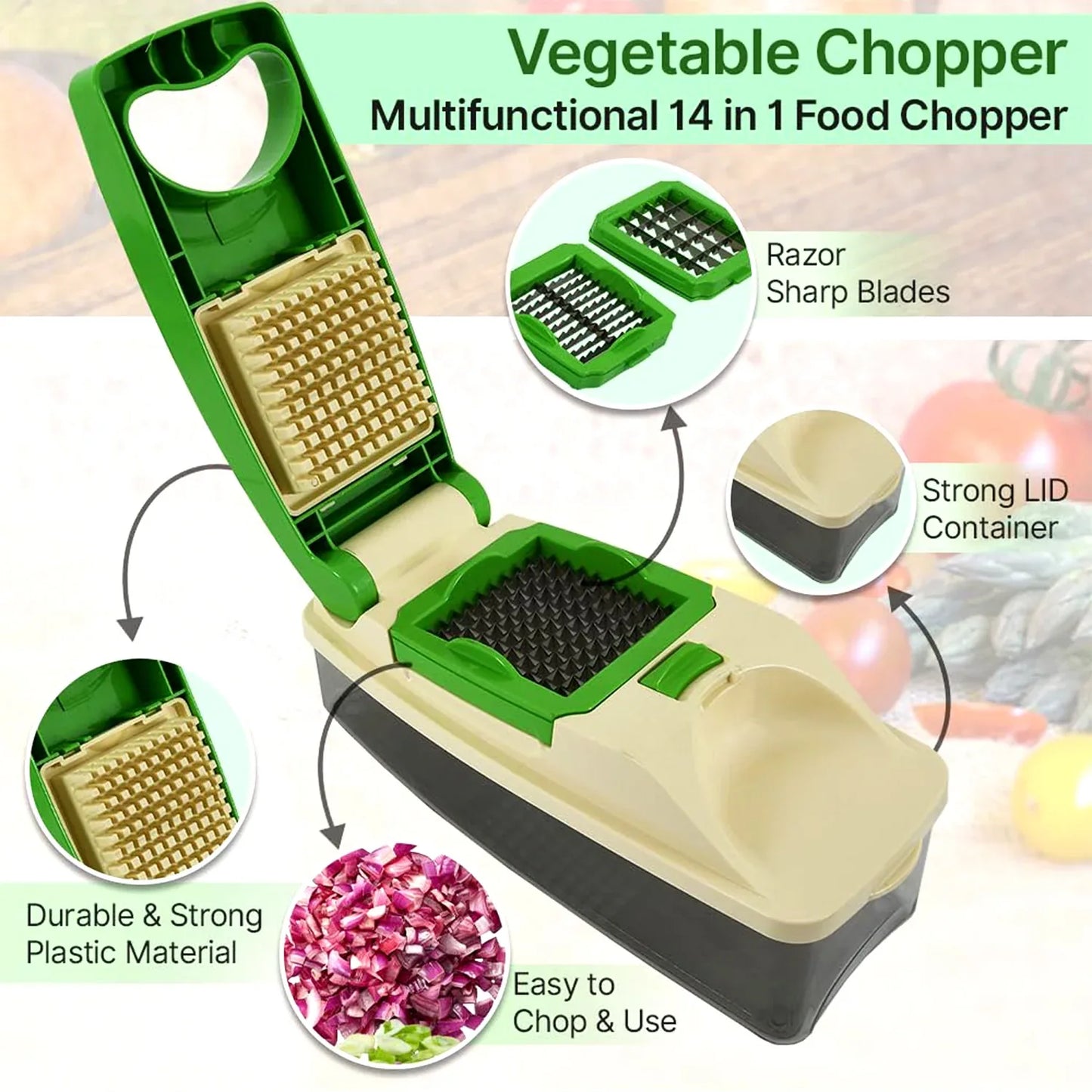 Supermom Quick Nicer Dicer Multipurpose Vegetable Fruit Chopper - Zidbik