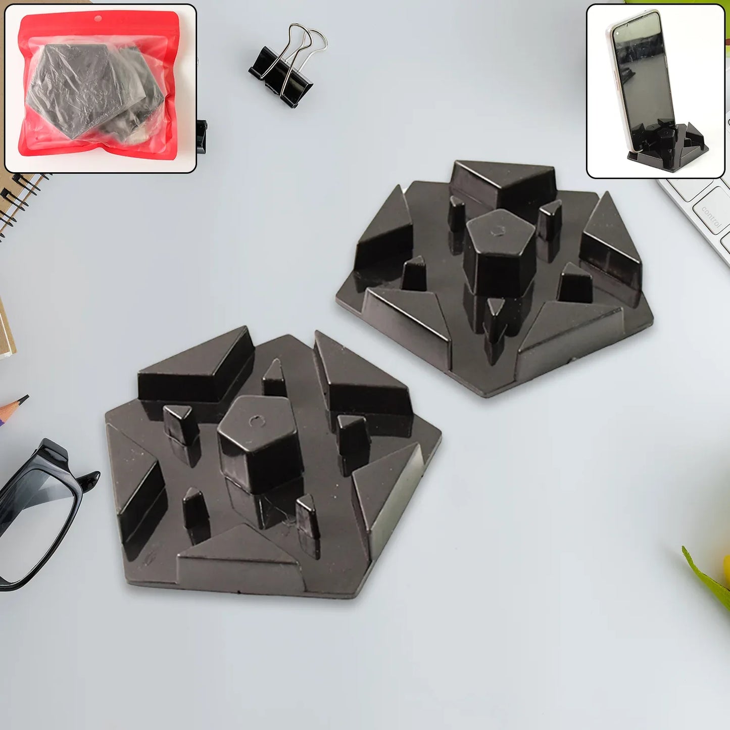 Multi-angle Plastic Mobile Phone Stand Holder (2 Pc  Mix Color) - Zidbik