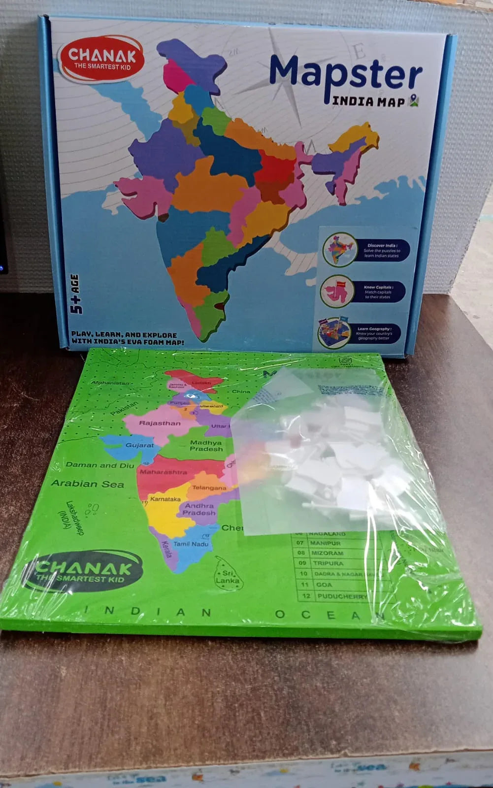 Aditi Mapster India Map Eva Foam Puzzle Set - Zidbik