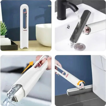 4707 Portable Self-squeeze Short Mop Mini Hand Wash-free Strong Absorbent Mop With 1 Cotton Head Cleaning Sponge For Bathroom Kitchens Table - Zidbik