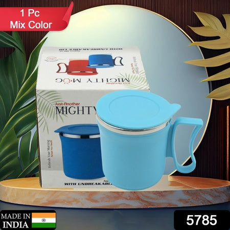 Stainless Steel Lid Cover Hot Coffeetea Mug Hot Insulated Double Wall Stainless Steel Coffee And Milk Cup With Lid - Coffee Cup Approx 250 Ml 300 Ml ( 1 Pc Mix Color) - Zidbik