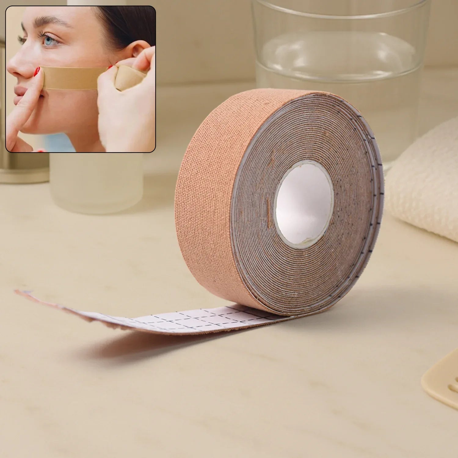 Face Lifting Tape Myofascial Face Tightening Tape 2.5 Cm X 5 M Approx (1 Pc) - Zidbik