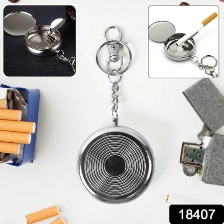 Mini Pocket Ss Ashtray With Keyring (1pc) - Zidbik