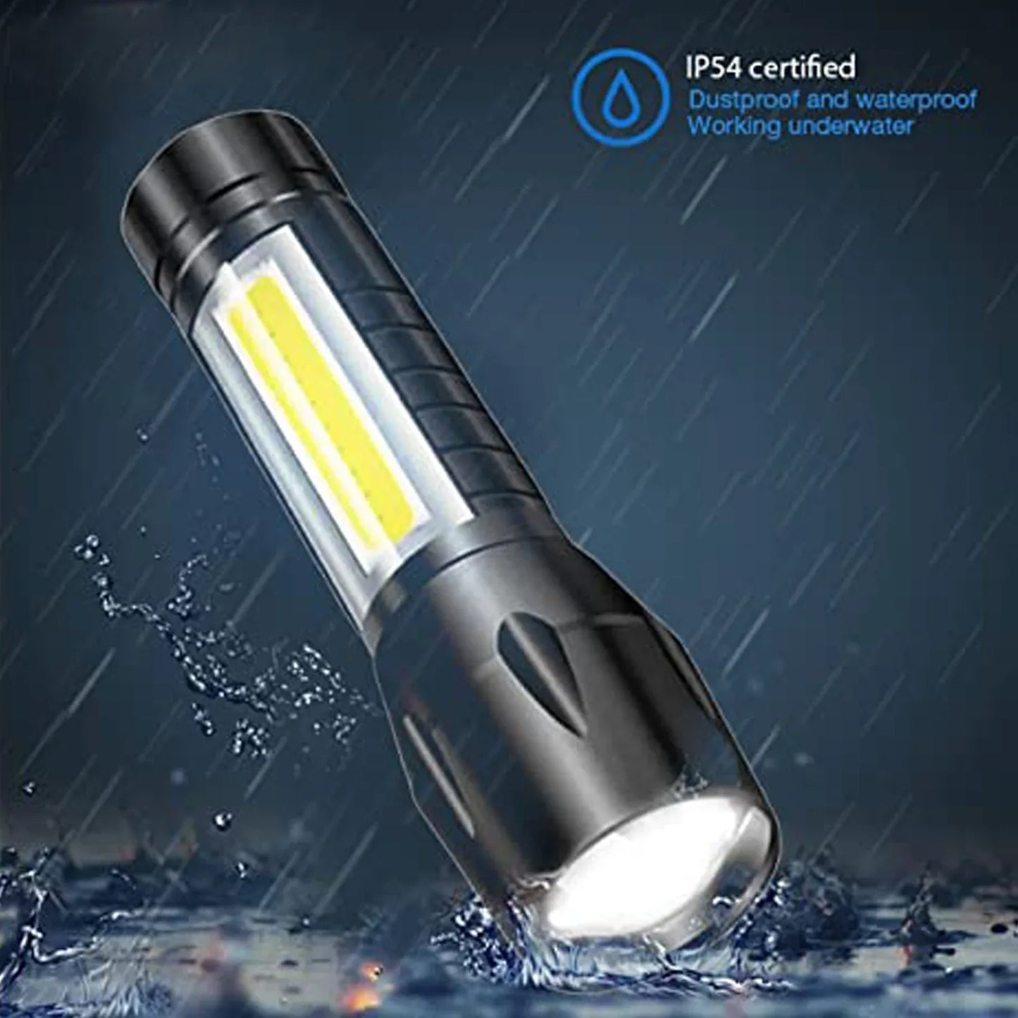 7528 Mini Search Rechargeable Led Long Range Flashlight Emergency Light Torch - Zidbik