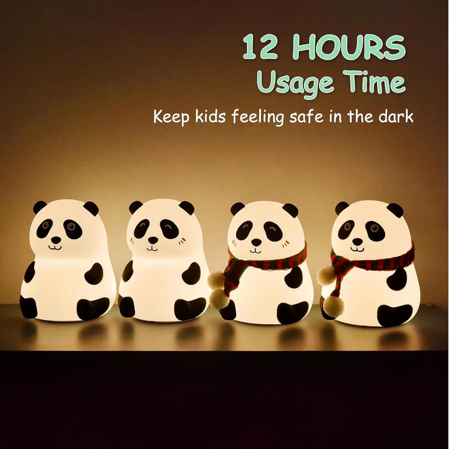 Panda 7-color Led Silicone Touch Lamp (1 Pc) - Zidbik