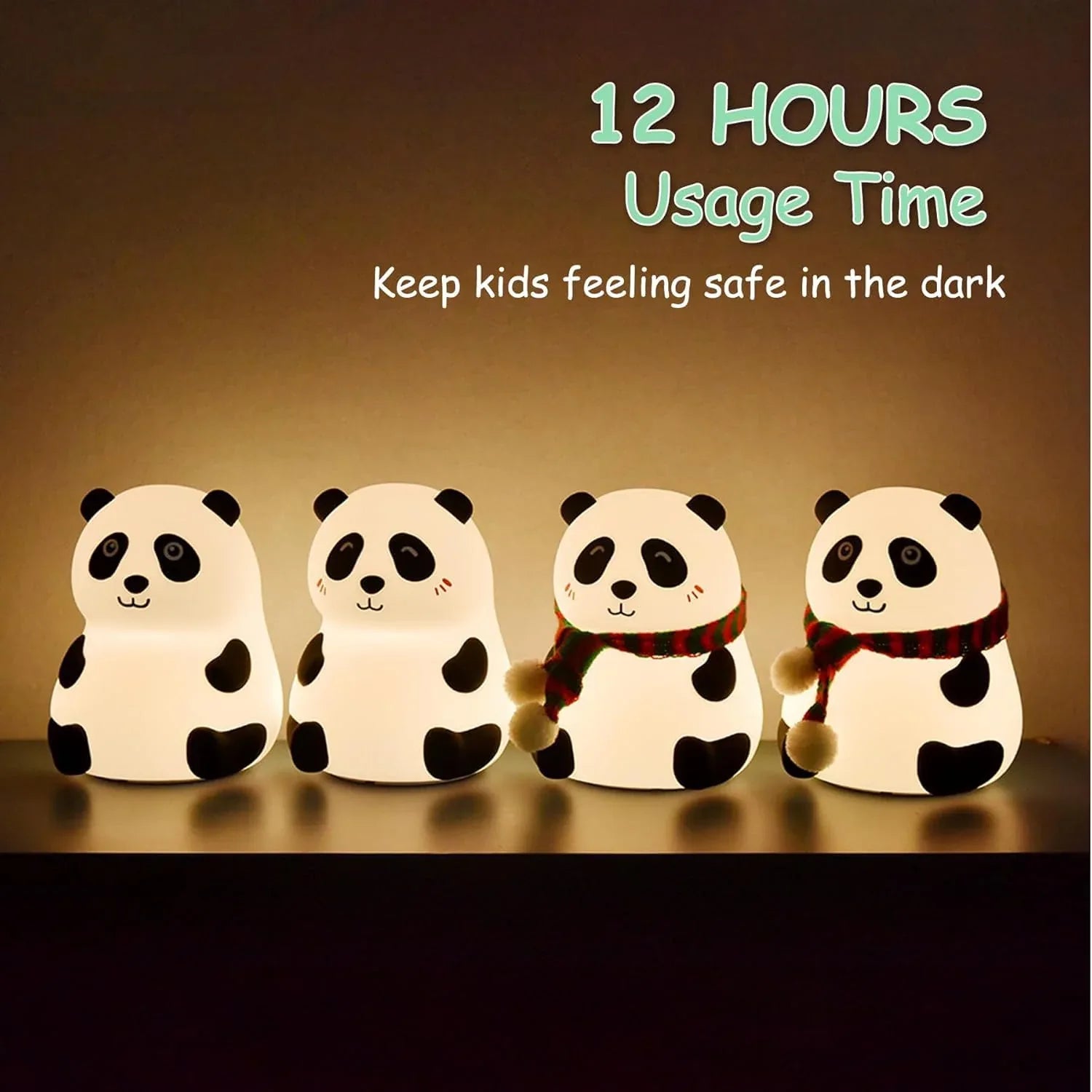 Panda 7-color Led Silicone Touch Lamp (1 Pc) - Zidbik