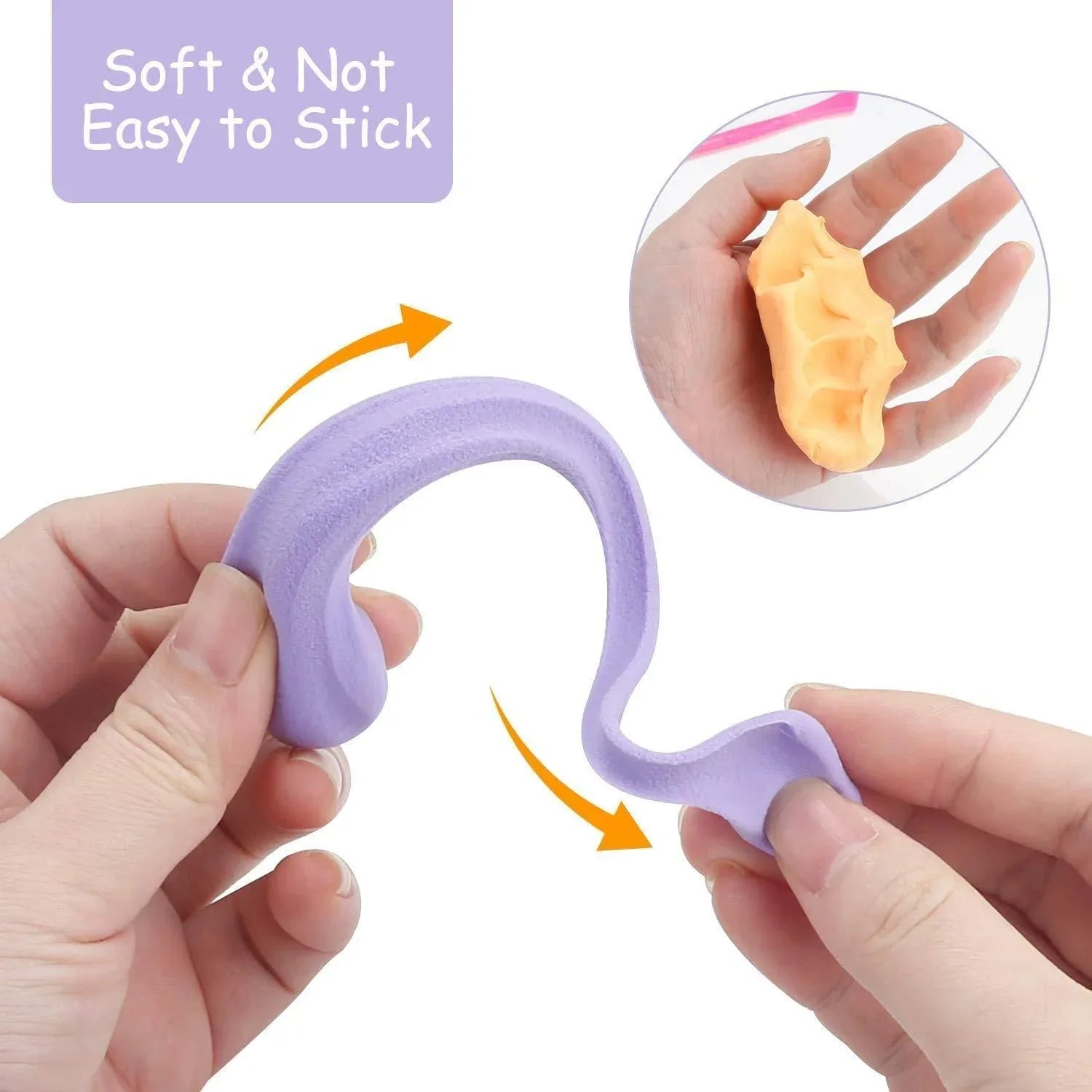 1918 Non-toxic Creative 50 Dough Clay Mould 5 Different Colors (Pack Of 6 Pcs) - Zidbik