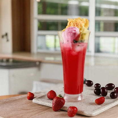 Supermom Plastic Faluda Matt Glass Set (300ml 6 Pc) - Zidbik