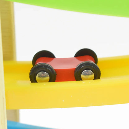 Car Racer Track Play Set Wooden Click Clack Toys With 4 Mini Racers (1 Set) - Zidbik