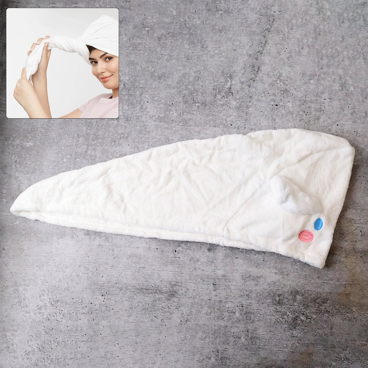 Premium Soft Microfiber Hair Drying Towel Wrap With Button (1 Pc) - Zidbik