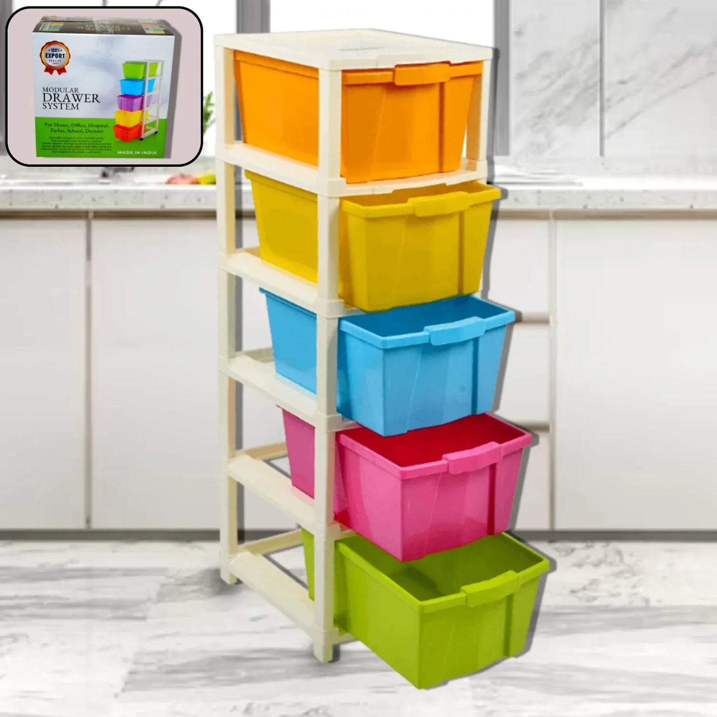 0769 Multipurpose Modular Drawer Organizer Storage Box - 5 Layers - Zidbik