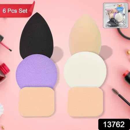 Makeup Sponges Set Perfect For Liquid Cream And Powder (6 Pcs Set) - Zidbik
