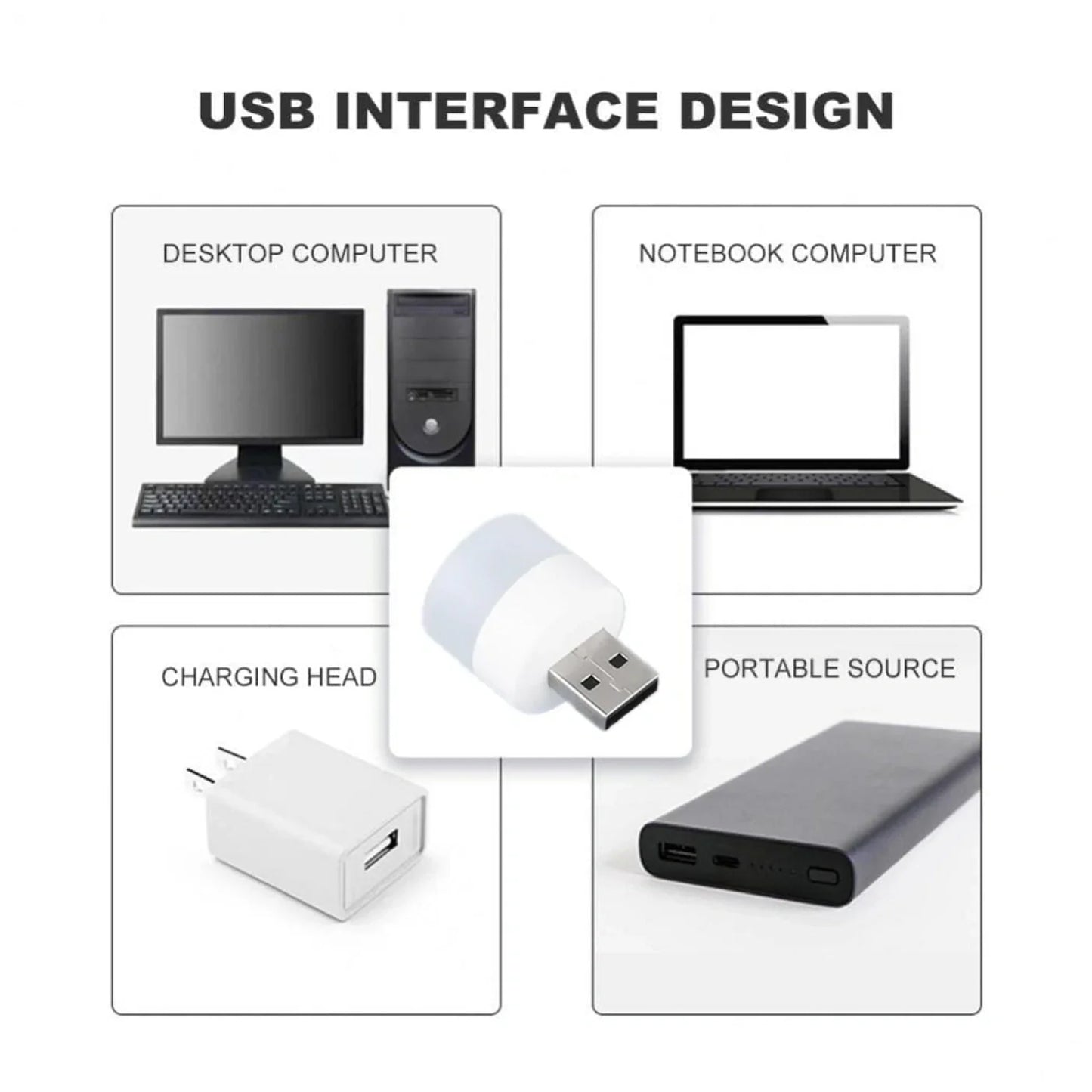 Usb Led Lamp Night Light Mini Portable For Pc And Laptop (5 Pcs  Mix Color) - Zidbik