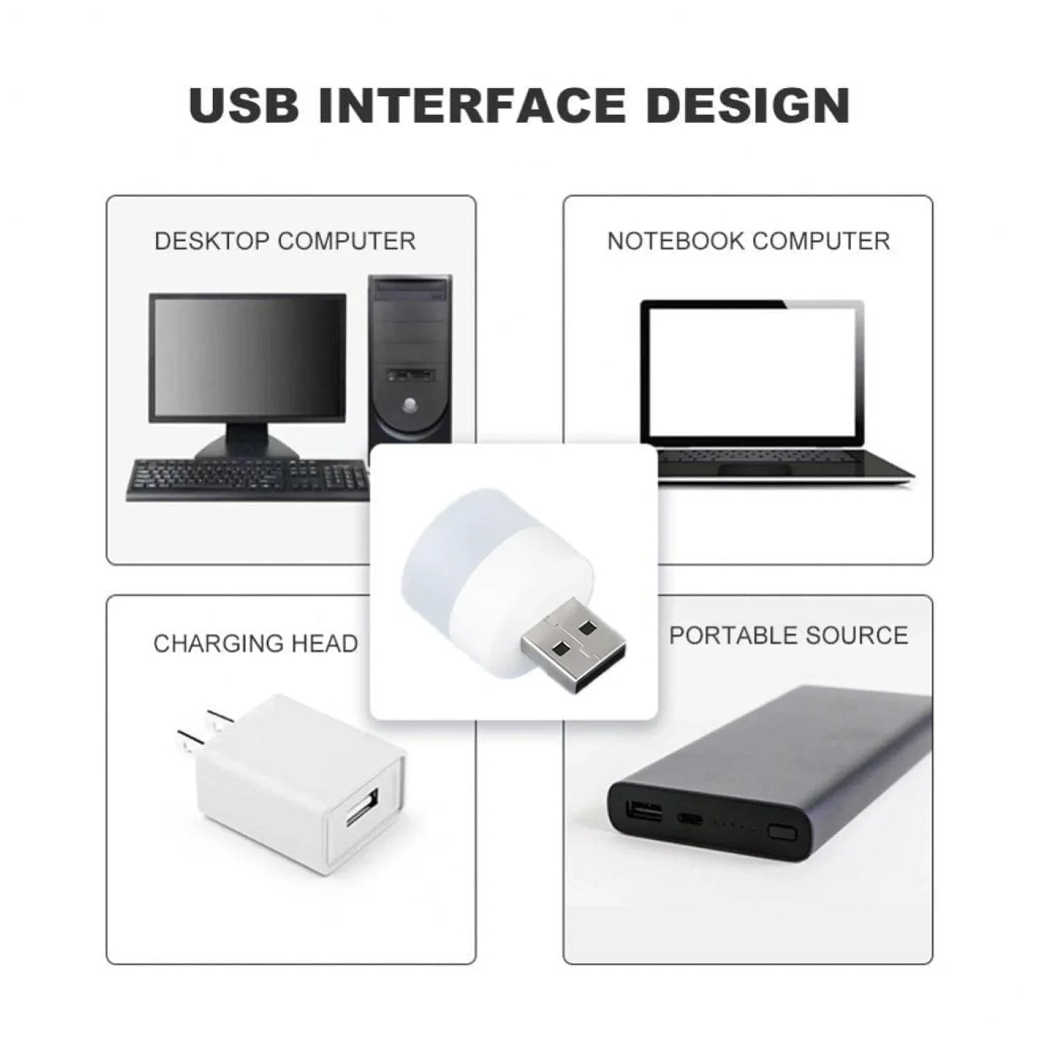 Usb Led Lamp Night Light Mini Portable For Pc And Laptop (5 Pcs  Mix Color) - Zidbik