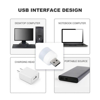 Usb Led Lamp Night Light Mini Portable For Pc And Laptop (5 Pcs  Mix Color) - Zidbik