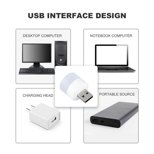 Usb Led Lamp Night Light Mini Portable For Pc And Laptop (5 Pcs  Mix Color) - Zidbik