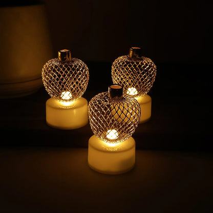 Decorative Apple Shape Led Tealight Candles (12 Pc) - Zidbik