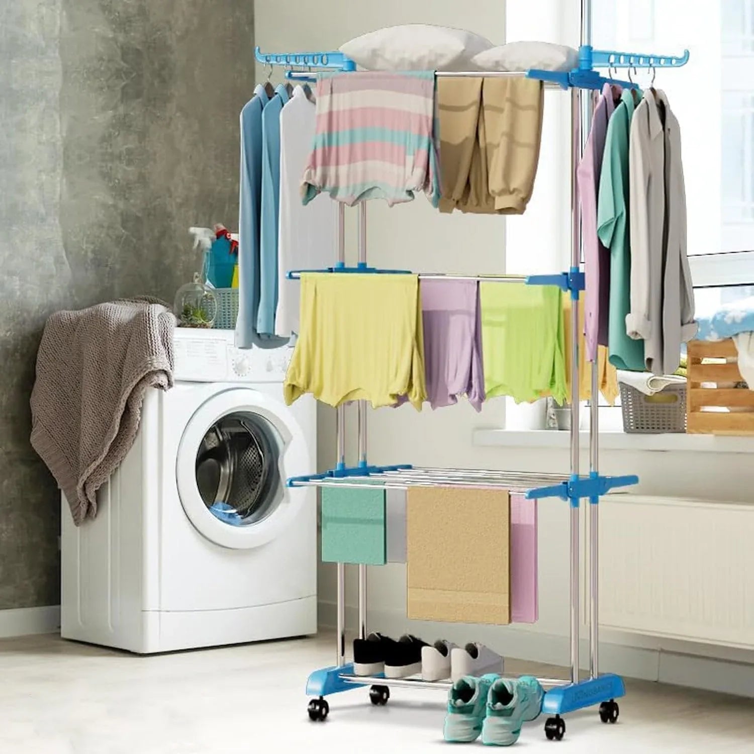 0733 Stainless Steel Cloth Drying Stand - Zidbik